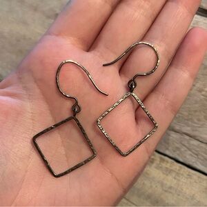 Sterling Silver Hammered Geometric Earrings